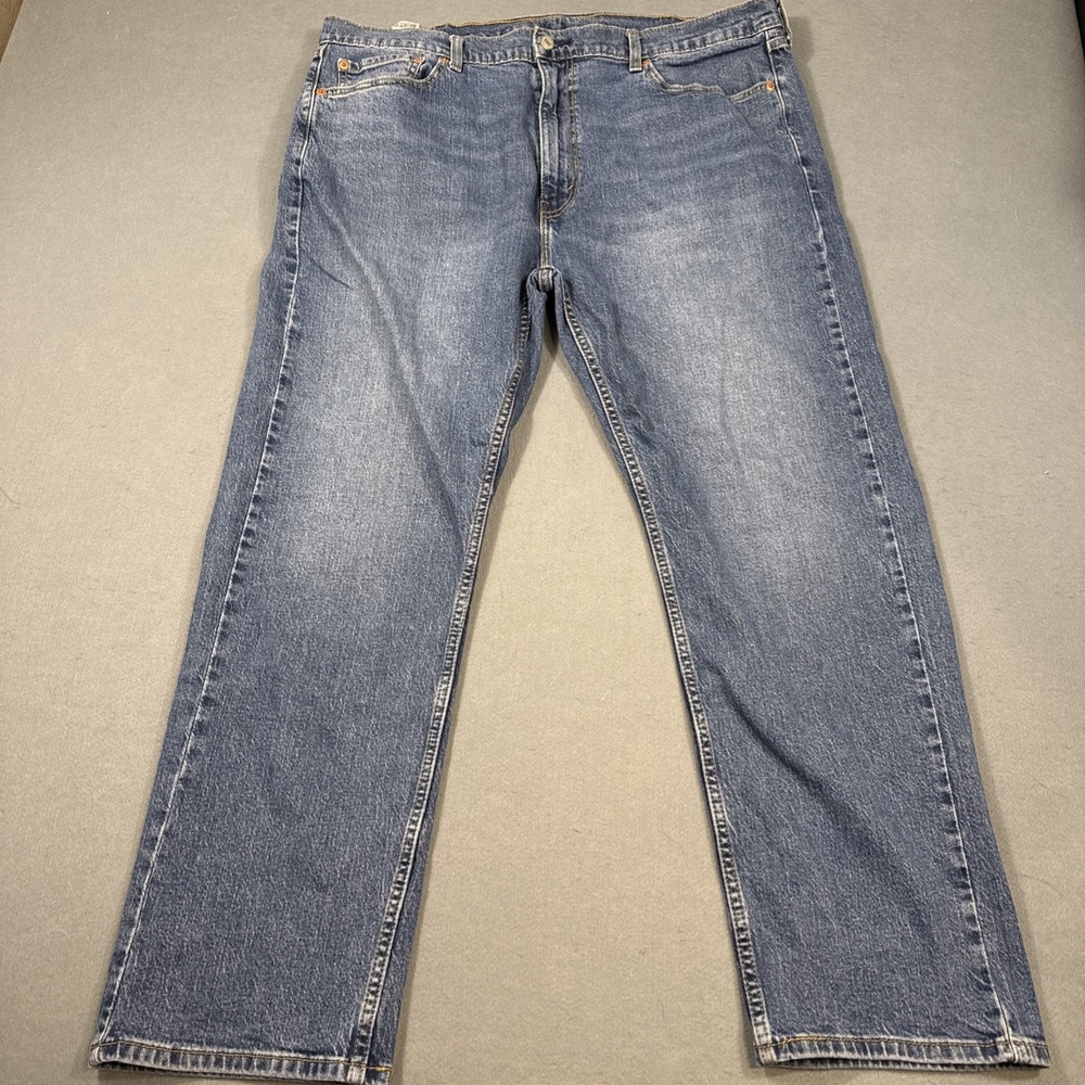 Levis 505 Jeans Mens 42x30 Blue Regular Straight Leg Dark Wash Stretch Denim